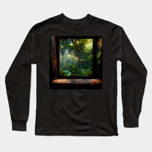 A view at the jungle through a tree house window Long Sleeve T-Shirt